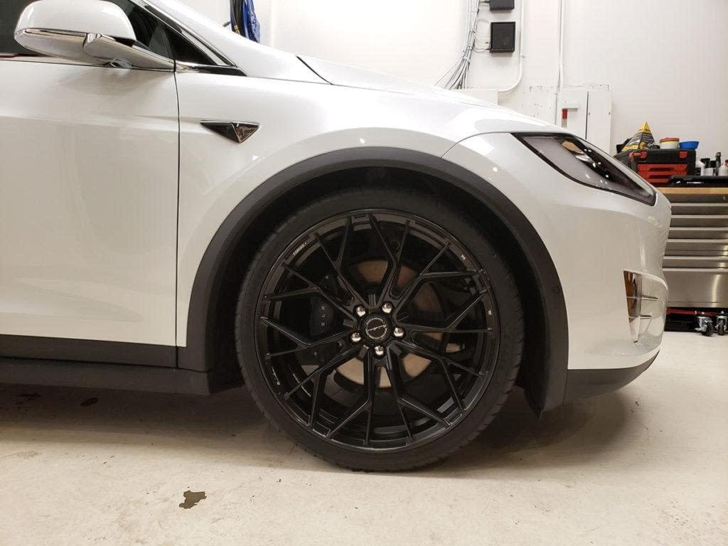 20200408_170357 Brixton Forged aftermarket performance wheels and tires installed for Tesla at Speed Projects Lab in Richmond.