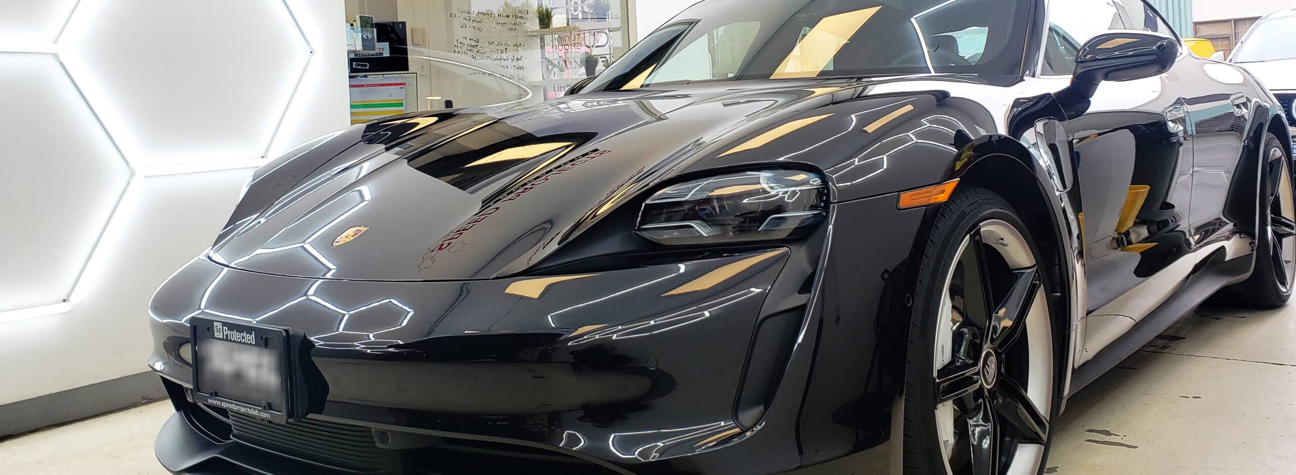 taycan Porsche Taycan electric car apllied ceramic coating in Richmond by Speed Projects Laboratory