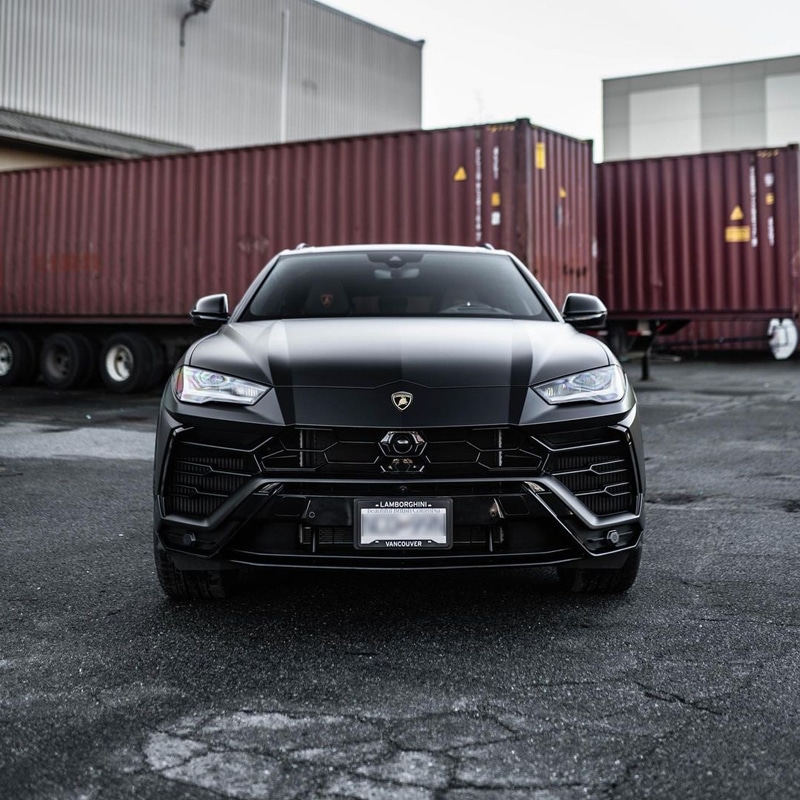 Lamborghini Urus colour change Matte Phantom Black diffuser wrapped in Gloss Black 3