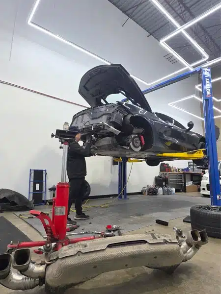 Corsa exhaust installation on Corvette C8 in Richmond BC